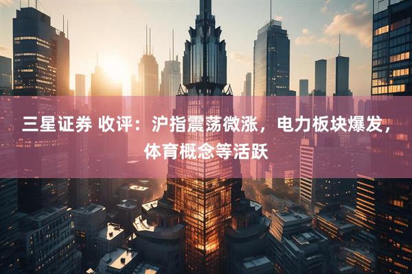 三星证券 收评：沪指震荡微涨，电力板块爆发，体育概念等活跃