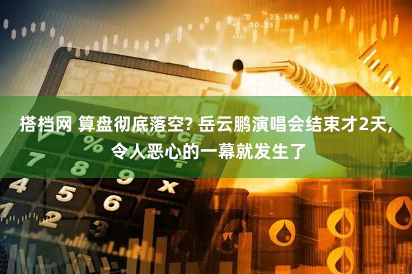 搭档网 算盘彻底落空? 岳云鹏演唱会结束才2天, 令人恶心的一幕就发生了