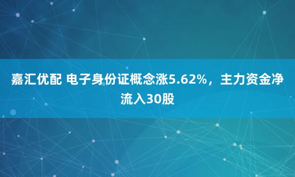 嘉汇优配 电子身份证概念涨5.62%，主力资金净流入30股